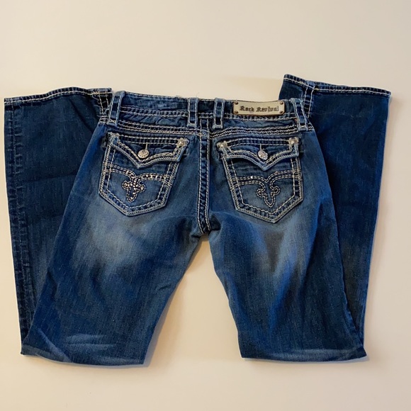 Rock Revival Shelly Boot Western Distressed Jeans - Picture 14 of 16